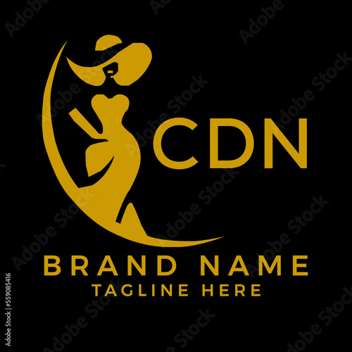 CDN fashion logo. CDN  Beauty fashion house. modeling dress jewelry. CDN fashion technology  Monogram logo design for entrepreneur and best business icon. 

