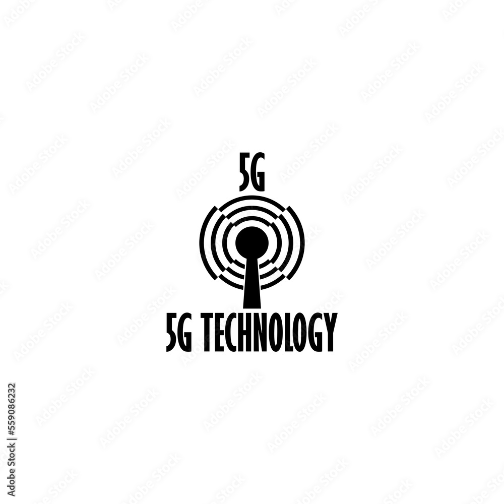 5G technology icon isolated on white background 5G technology icon isolated on white background