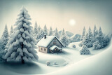 a picture of a wintery Christmas scene. Generative AI