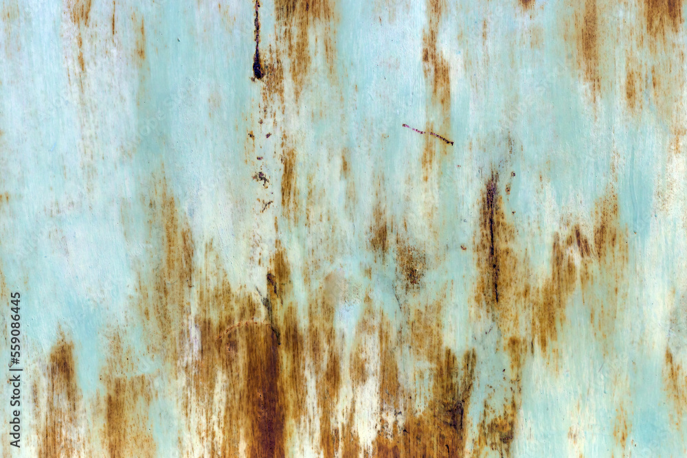 Fototapeta premium Old painted metal texture with traces of rust
