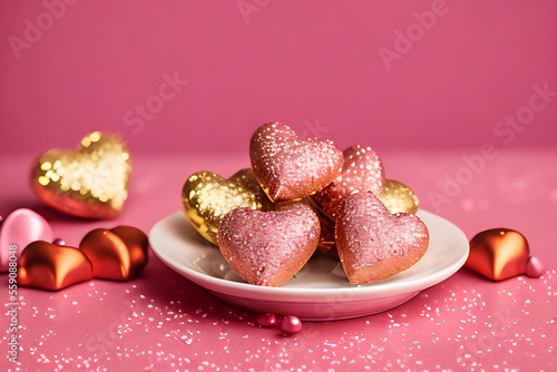 Obraz na płótnie Celebrate Your Love with These Irresistible Valentine's Day Chocolates Generative AI Copy Space w salonie