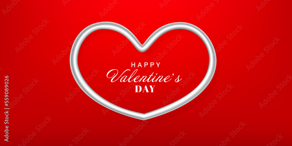 Silver metal hearts on red background. Realistic 3d silver hearts design. Romantic Symbol of Love. vector illustration Silver metal hearts on red background. Realistic 3d silver hearts design. Romantic Symbol of Love. vector illustration