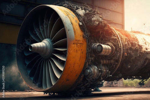 Fotografija airplane engine exposure, maintenance, aeronautical engineering concept, genera