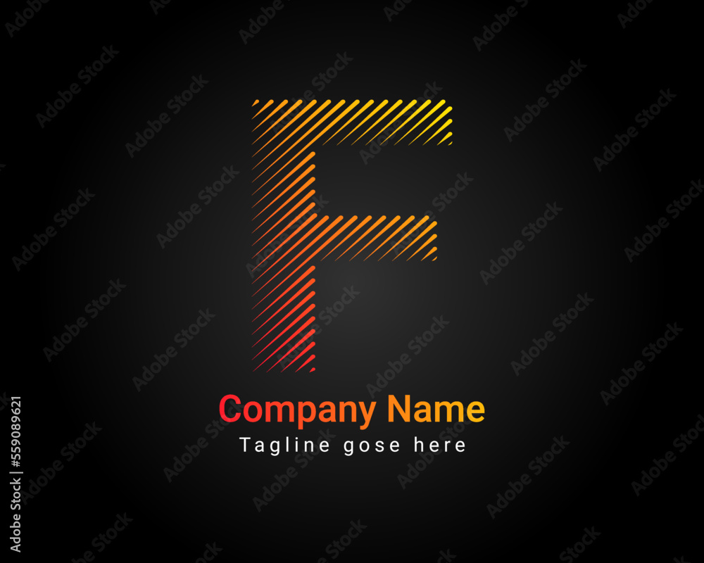 Letter F Initial minimal line font style Logo in colorful strokes. Creative typography letter F logo design Letter F Initial minimal line font style Logo in colorful strokes. Creative typography letter F logo design