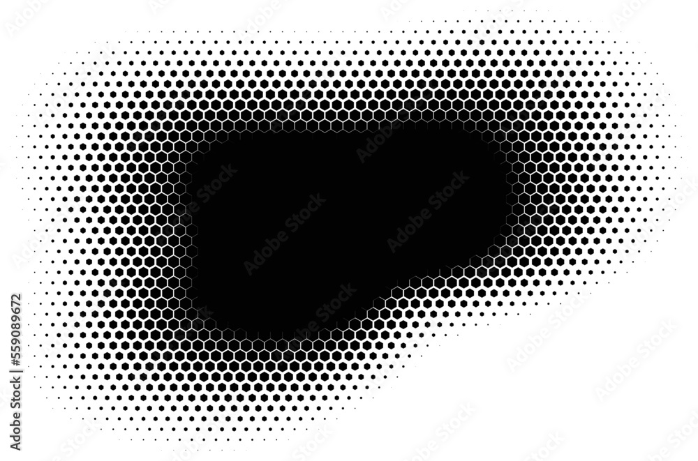 Hexagon shape Abstract black background