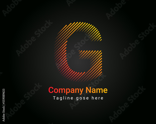 Letter G Initial minimal line font style Logo in colorful strokes. Creative typography letter G logo design © Saifur's it