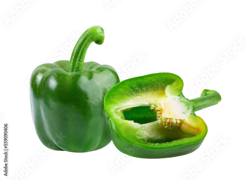 Green pepper full depth of field on transparent png