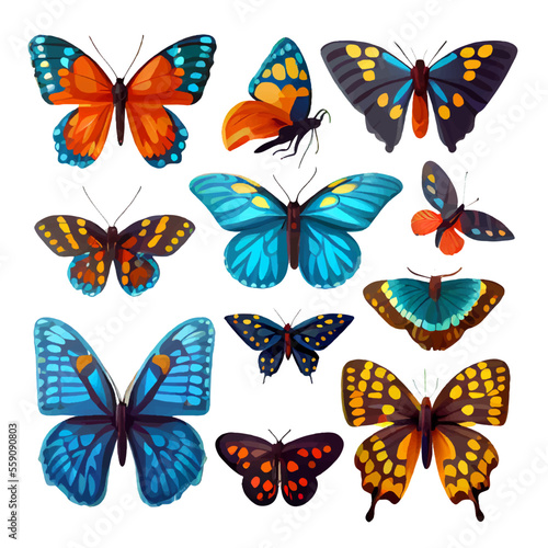 set vector illustration of butterfly isolate on white background © terra.incognita