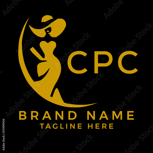 CPC fashion logo. CPC  Beauty fashion house. modeling dress jewelry. CPC fashion technology  Monogram logo design for entrepreneur and best business icon. 
