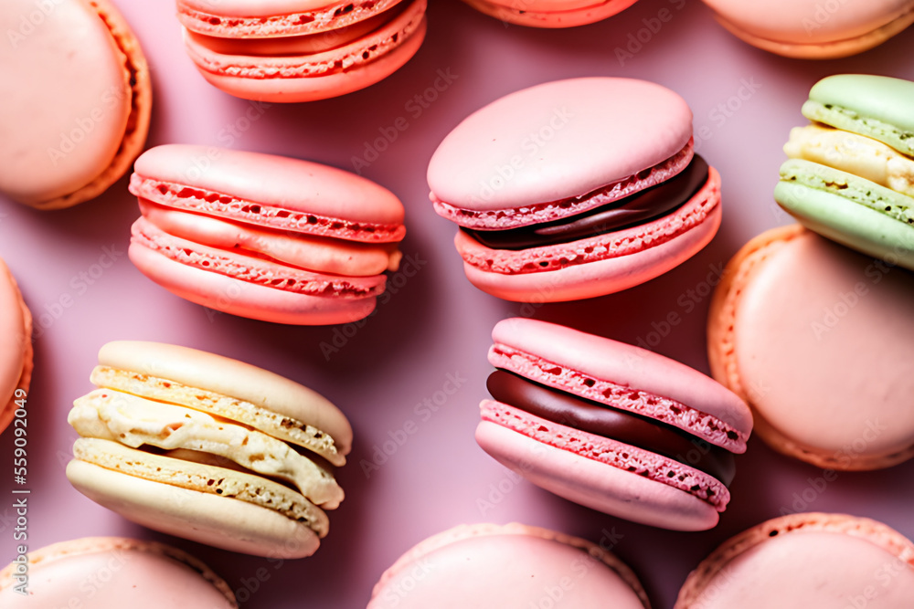 Sweeten Your Valentine's Day with These Mouthwatering Chocolate and Pink Macarons Generative AI