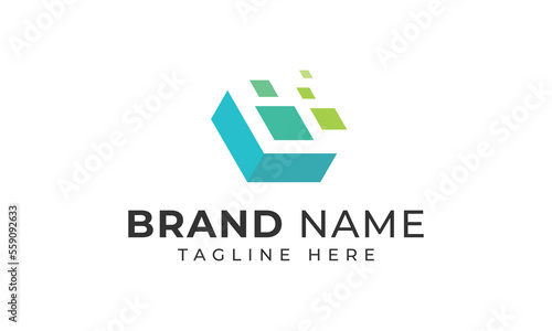 Abstract hexagon logo cube logo vector. Creative geometric logo design concept.