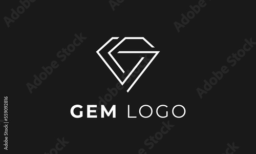 G Letter Diamond Logo Vector Design. Abstract Gem emblem, logo design concept