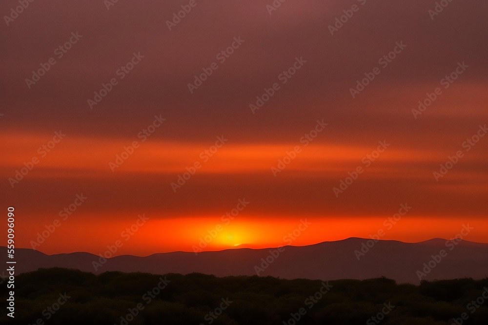 sunset in the mountains