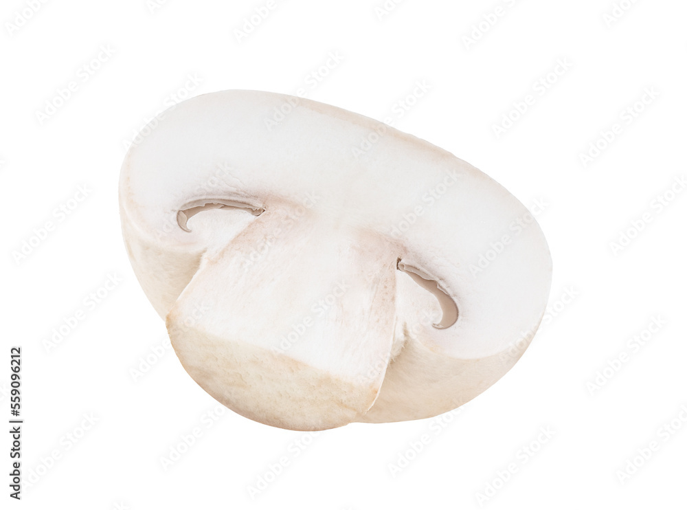 Fresh champignon mushrooms on transparent png