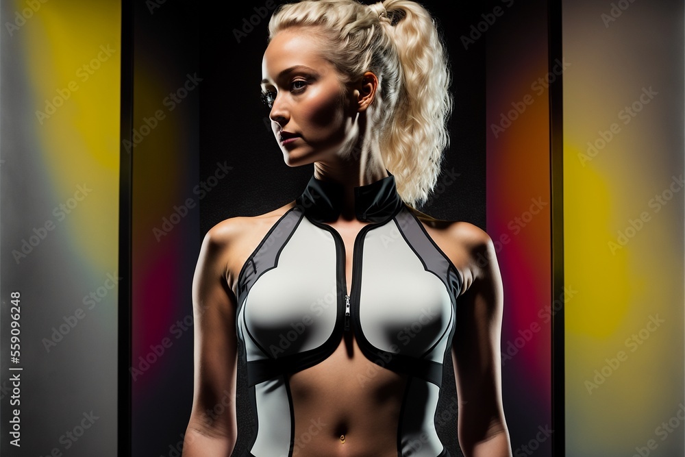 Hübsche junge Frau mit tollem Make Up, Model im Studio, ai generativ Hübsche junge Frau mit tollem Make Up, Model im Studio, ai generativ
