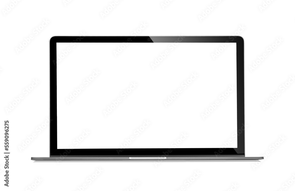 laptop with empty space on transparent png - obrazy, fototapety, plakaty 