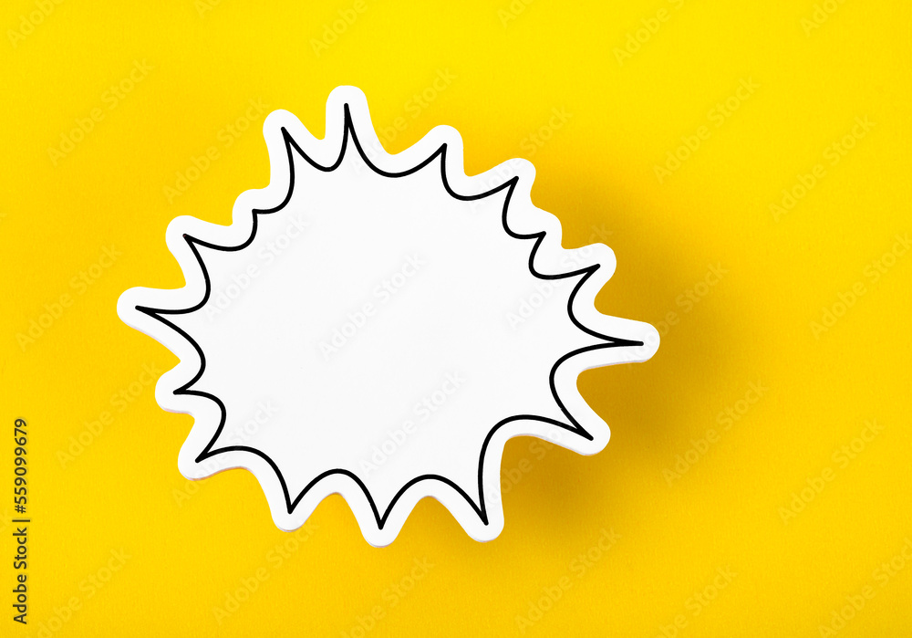 The Speech bubble with copy space communication talking speaking concepts on yellow background. The Speech bubble with copy space communication talking speaking concepts on yellow background.