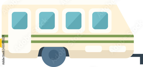 Motorhome icon flat vector. Camper caravan. Rv tent isolated