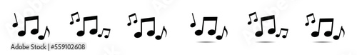 Music notes icon vector. Eighth note symbol in the circle. Music notes or musical key signs for apps and websites, symbol illustration