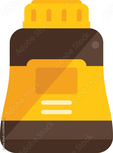 Chocolate paste jar icon flat vector. Cocoa food. Candy chip isolated