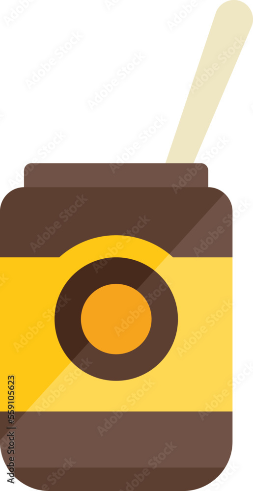 Open chocolate paste icon flat vector. Cream cocoa. Food candy isolated Open chocolate paste icon flat vector. Cream cocoa. Food candy isolated