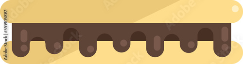 Chocolate cookie icon flat vector. Cocoa jar. Cream food isolated