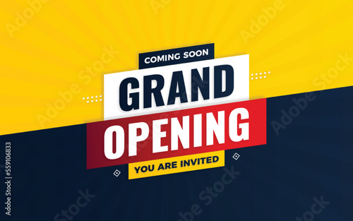 Grand opening sale poster, sale banner design template with 3d editable text effect