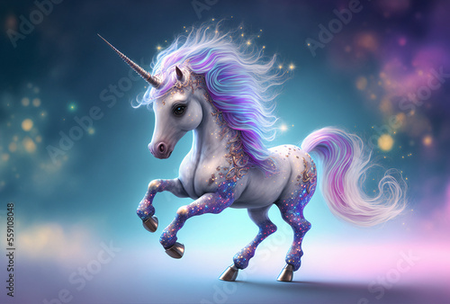 Adorable and Enchanting  Meet the Galloping Cute Magical Unicorn - A Mythical Creature Full of Magic and Wonder