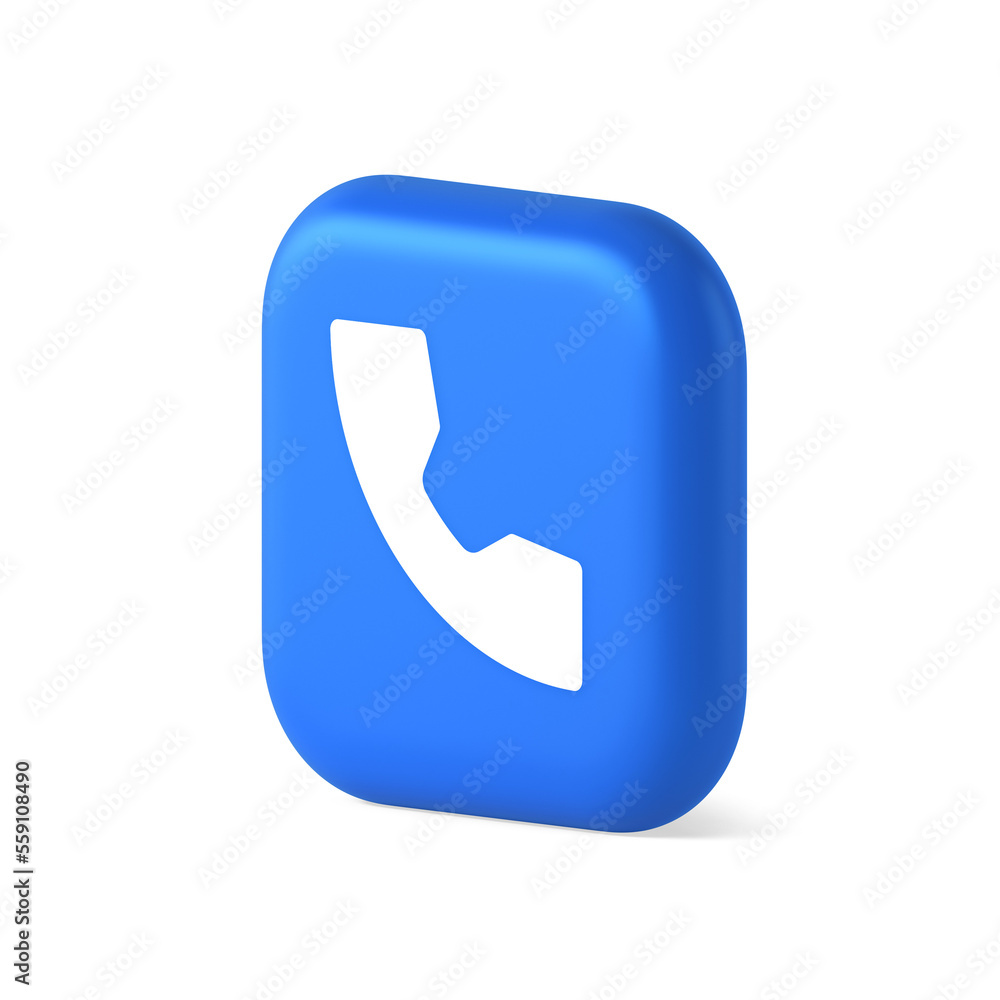 Phone call contact voice communication button web application design 3d realistic isometric icon Phone call contact voice communication button web application design 3d realistic isometric icon