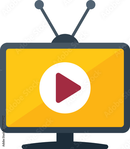 Tv person icon flat vector. Camera press. Media crew isolated