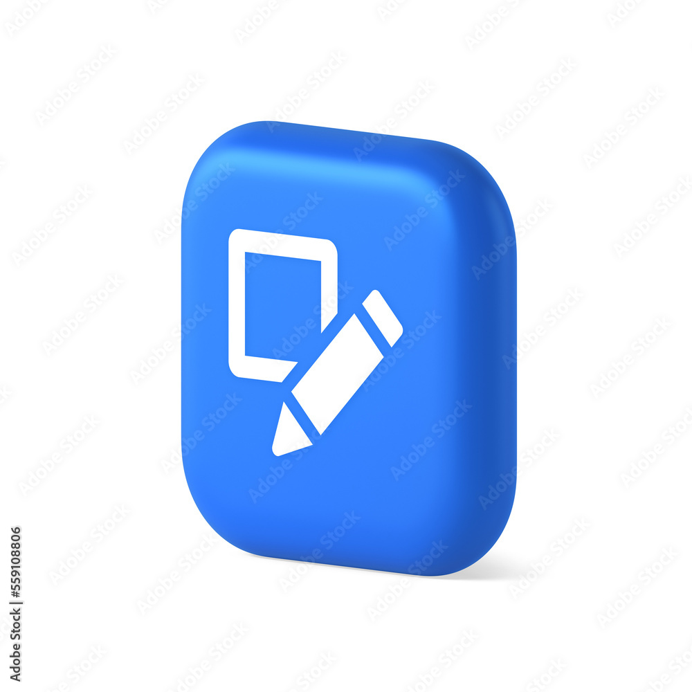 Voting cell with pencil button bulletin check choosing form 3d realistic isometric icon Voting cell with pencil button bulletin check choosing form 3d realistic isometric icon