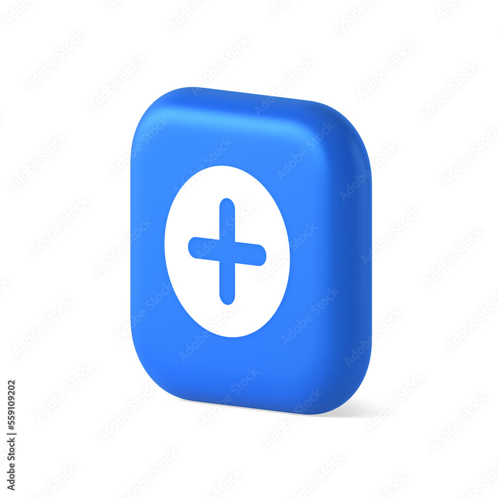 Plus add button mathematical addition symbol 3d realistic isometric icon Plus add button mathematical addition symbol 3d realistic isometric icon