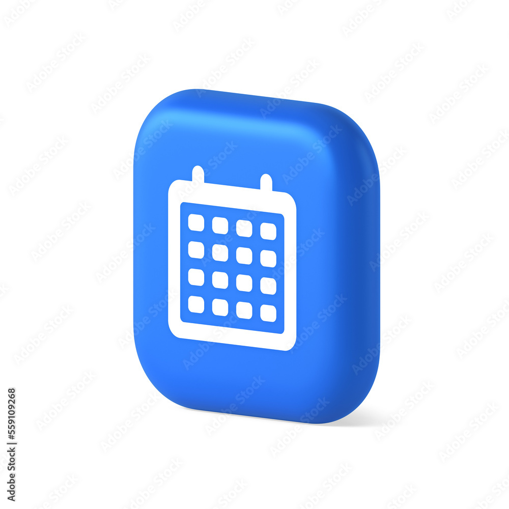 Schedule planner organizer button to do list agenda reminder service 3d realistic isometric icon Schedule planner organizer button to do list agenda reminder service 3d realistic isometric icon