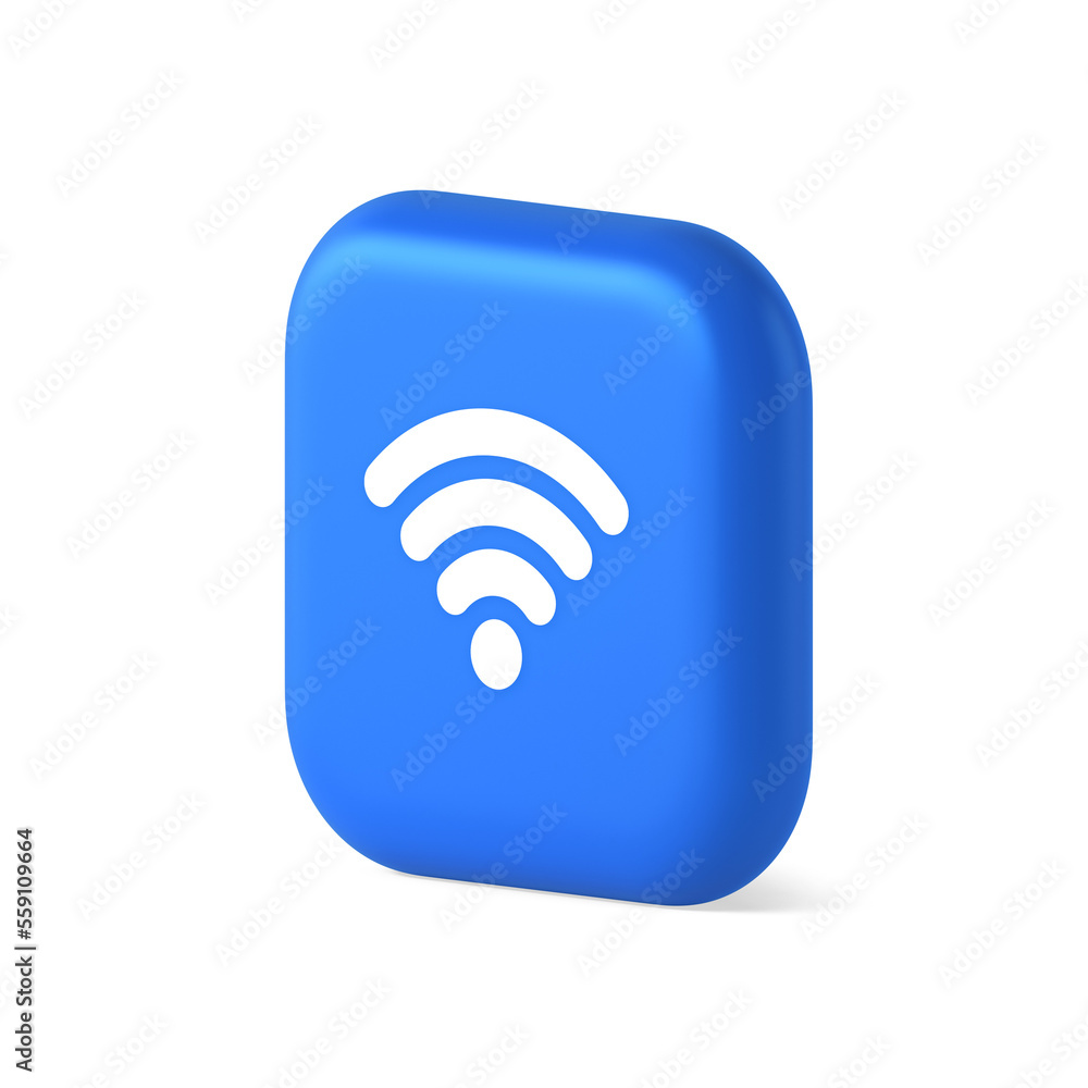 Wi fi internet connection button high speed wireless cyberspace digital network 3d isometric icon Wi fi internet connection button high speed wireless cyberspace digital network 3d isometric icon