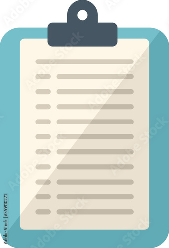 Task clipboard icon flat vector. Document checklist. Work list isolated