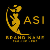 ASI fashion logo. ASI Beauty fashion house. modeling dress jewelry. ASI fashion technology Monogram logo design for entrepreneur and best business icon. 