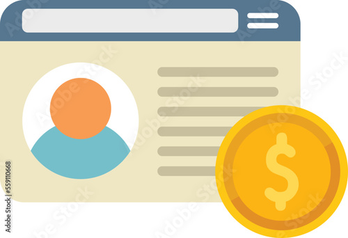 Monetization icon flat vector. Strategy monetize. Money conversion isolated
