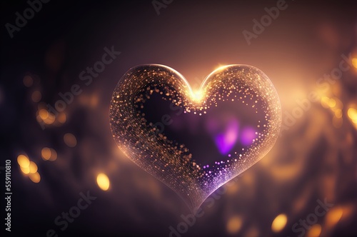 illustration of glitter glow heart idea for Valentine s day abstract background
