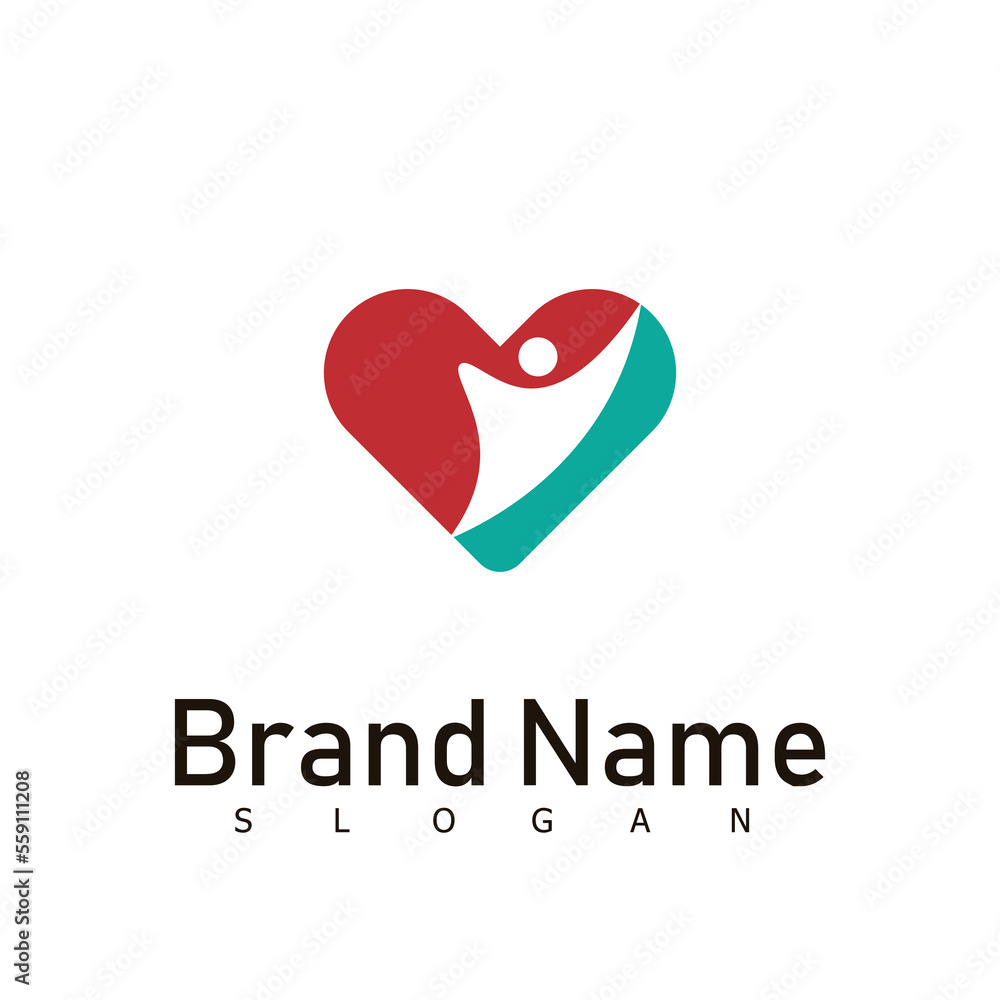 heart logo design symbol medical care