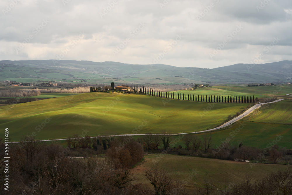 Rural landscape at Rocca d'Orcia in Val d'Orcia, Tuscany	