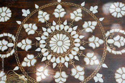 Ottoman art example of Mother of Pearl inlays from Istanbul photo