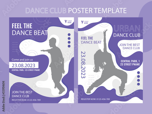 Dance poster or flyer template. dancing class body workout