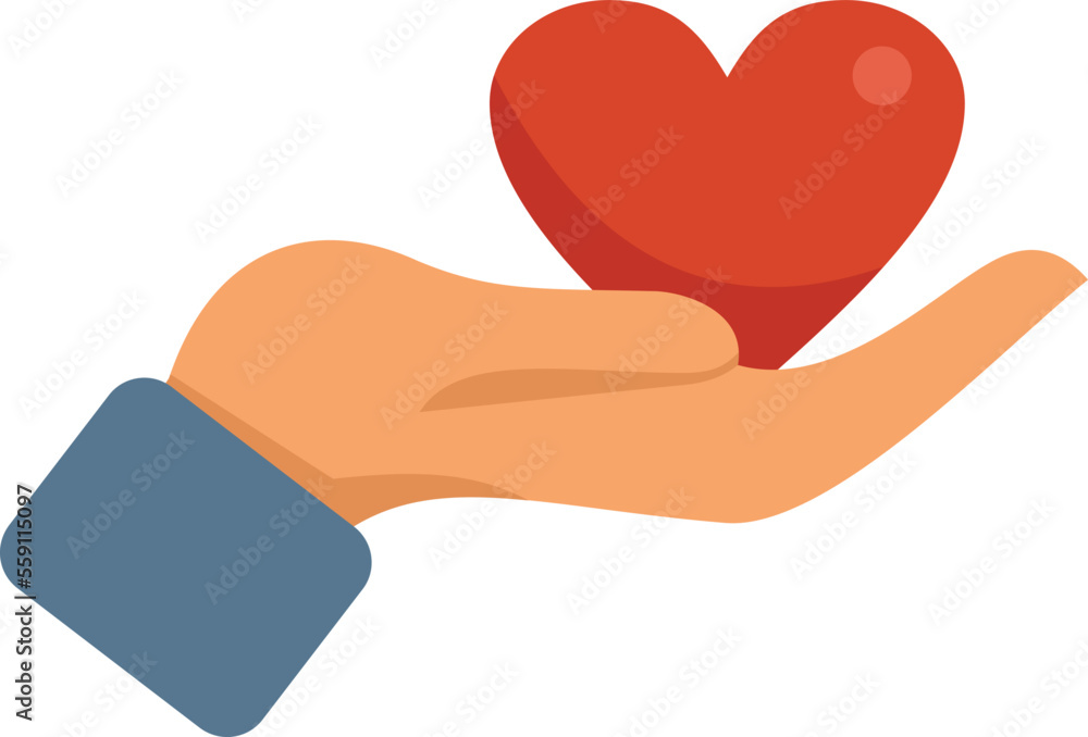 Take care of heart icon flat vector. Heart help. Love life isolated Take care of heart icon flat vector. Heart help. Love life isolated