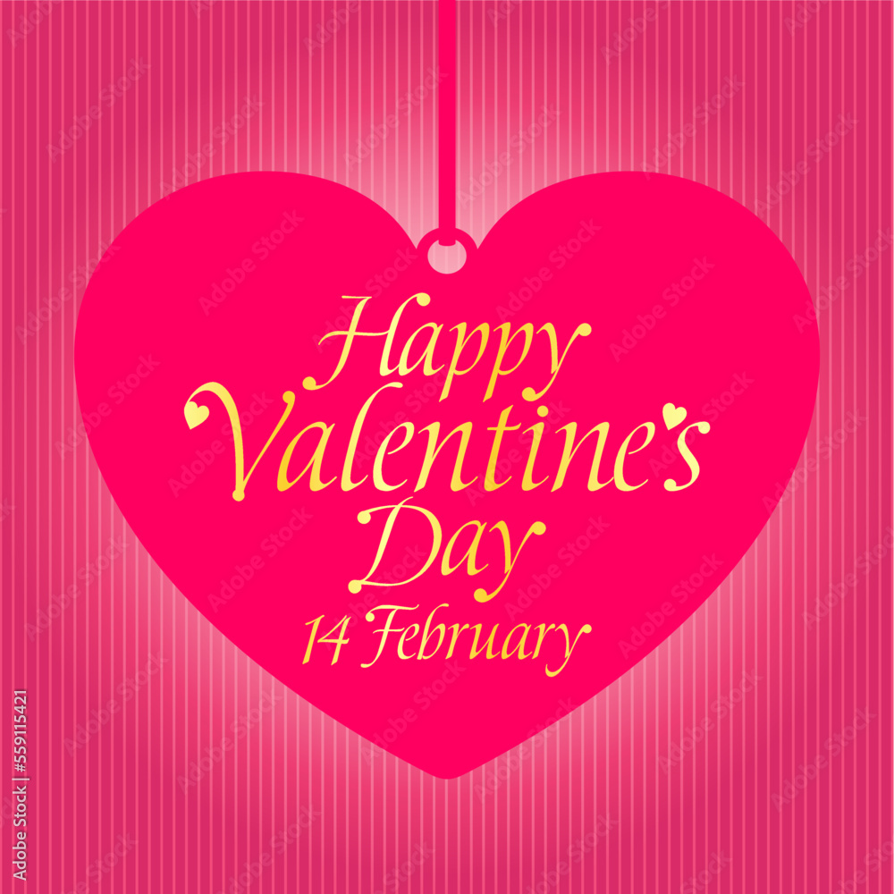 Happy Valentines day pink banner