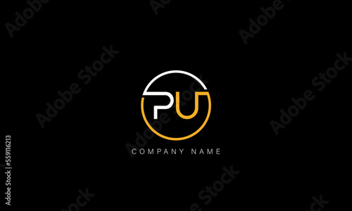 UP, PU Abstract Letters Logo Monogram
