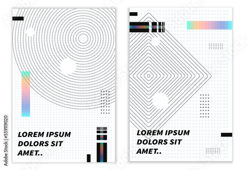 Geometric poster. Bauhaus cover templates with abstract geometry. Retro architecture minimal shapes, forms, lines and eye design vector set. Magazine, journal or album creative art cover