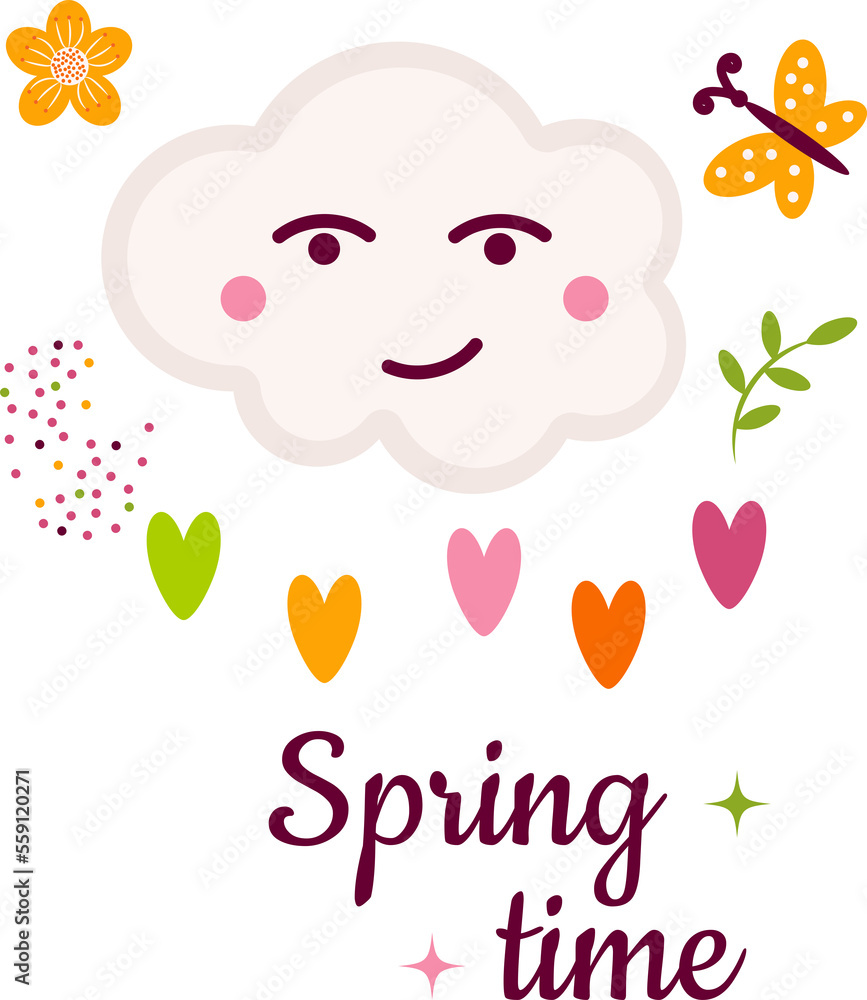 Spring time card, PNG Spring time card, PNG