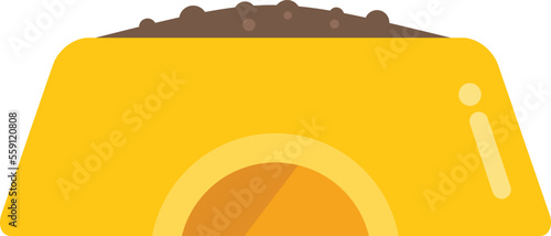 Dog food bowl icon flat vector. Animal feed. Dish snack isolated
