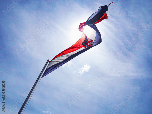 Photography Faceing up shot from croatian flag