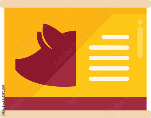 Pork dog food icon flat vector. Bowl feed. Eat pack isolated